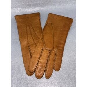 Vintage ARIS Leather Gloves Cashmere Lined Brown NWOT Made In Hungary Women's 7